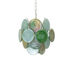 Vintage Murano Green Glass Disks Chandelier product image