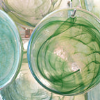 Vintage Murano Green Glass Disks Chandelier product image
