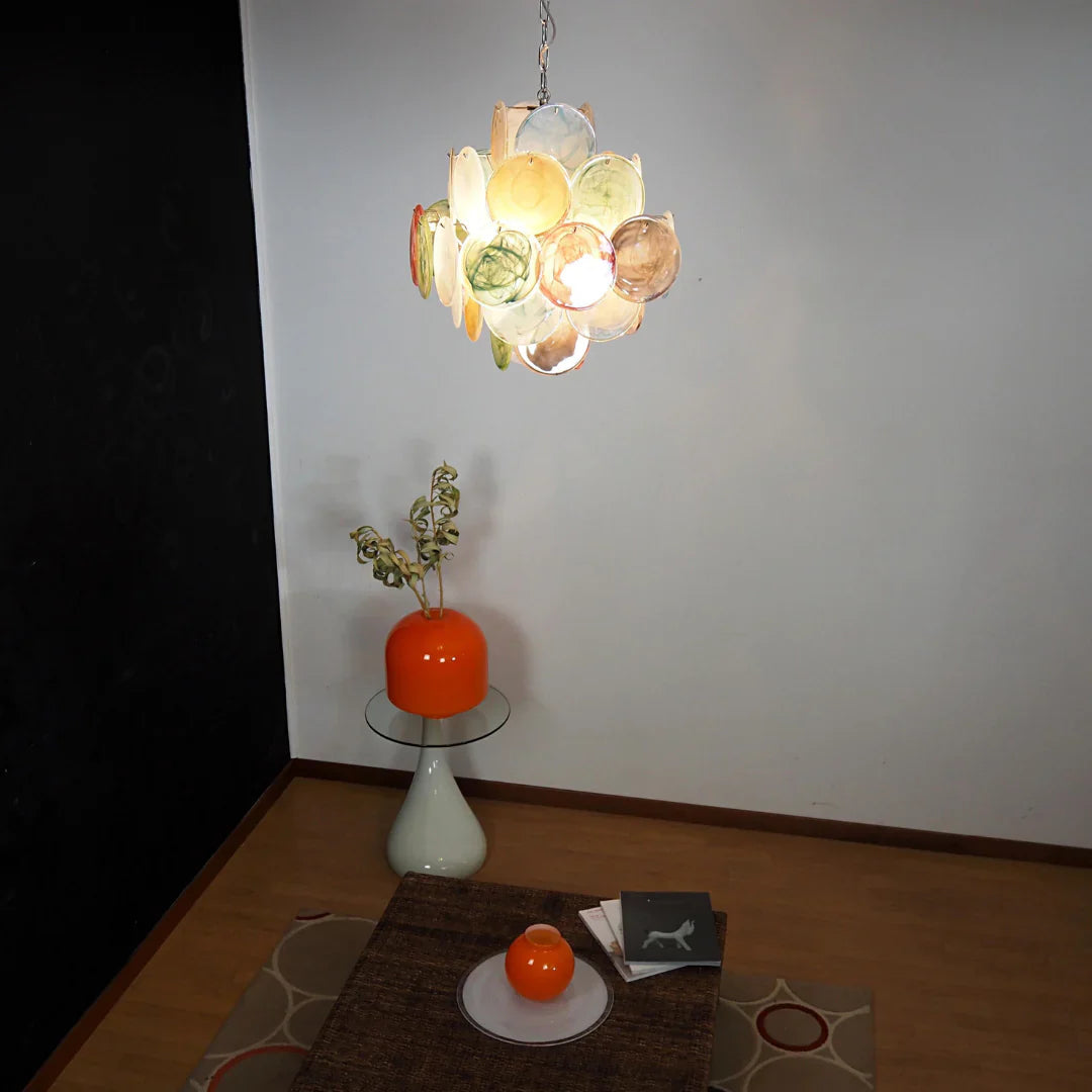 Vintage Murano Multicolored Disks Chandelier additional product view