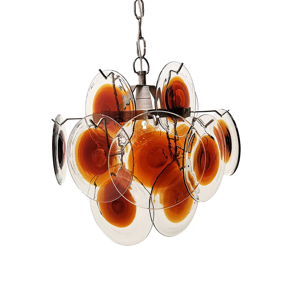 Vintage Murano Orange Brown Chandelier product image