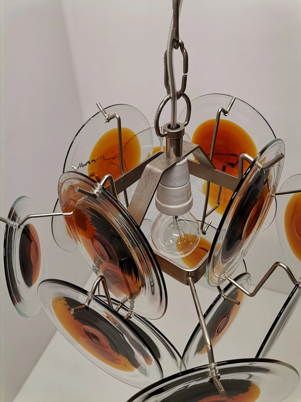 Vintage Murano Orange Brown Chandelier product image
