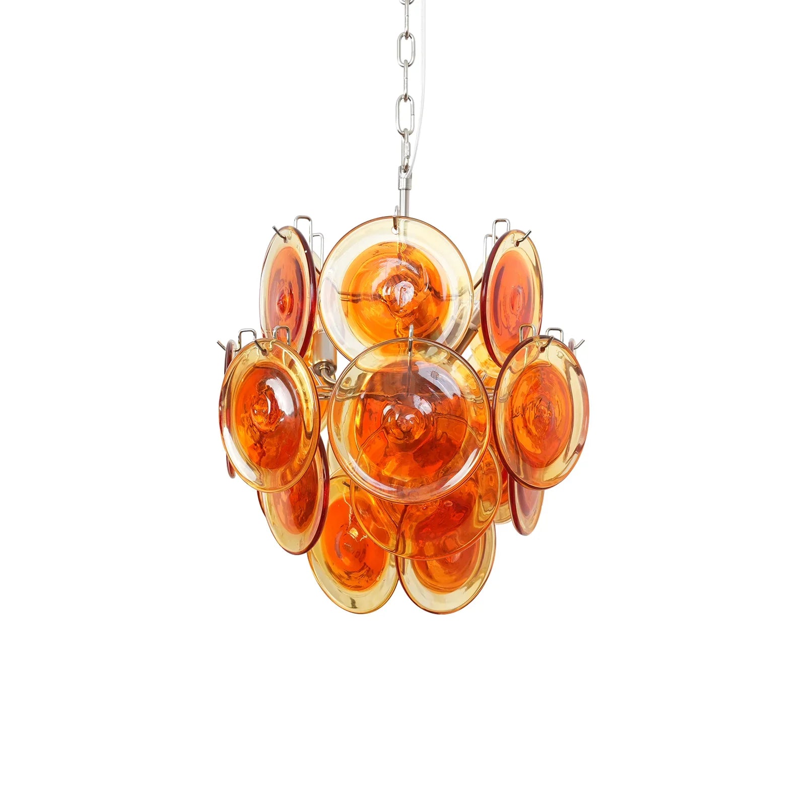 Vintage Murano Orange Transparent Disc Chandelier product image