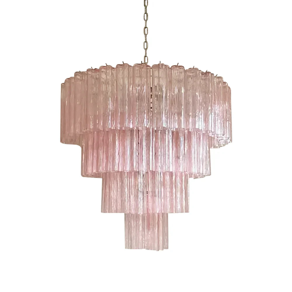 Pink Murano Star Shaped Glass Tube Chandelier product image