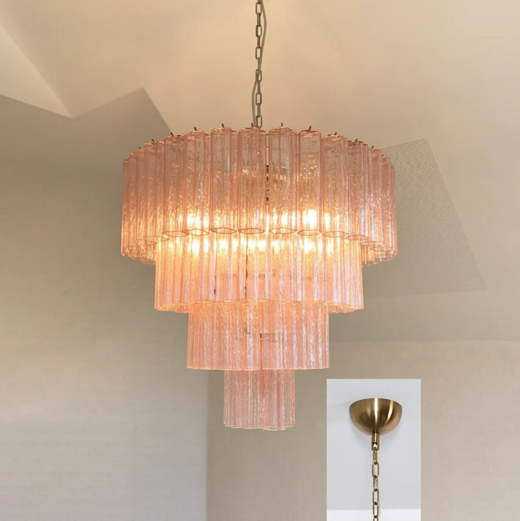 Pink Murano Star Shaped Glass Tube Chandelier product image
