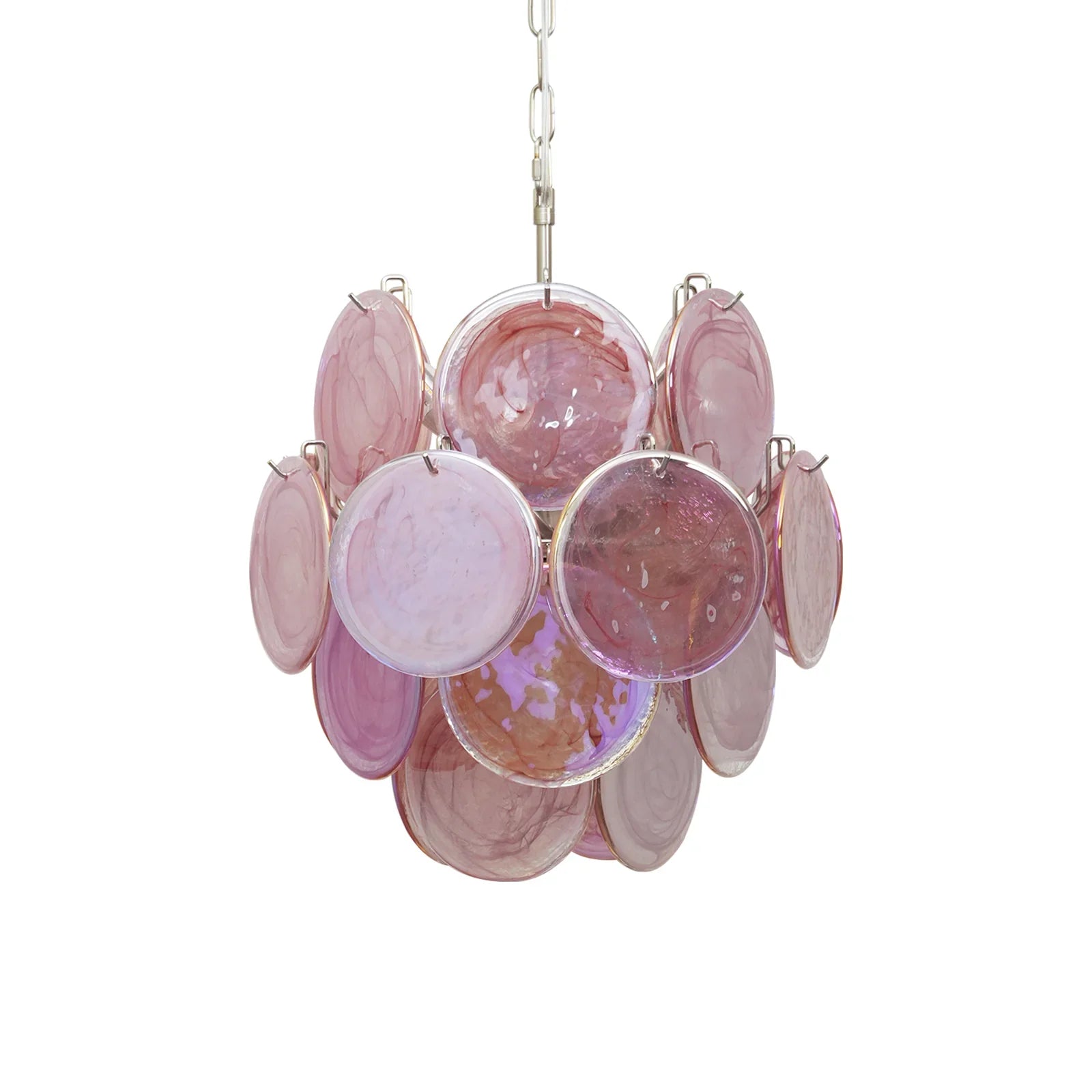 Vintage Murano Pink Glass Disks Chandelier product image