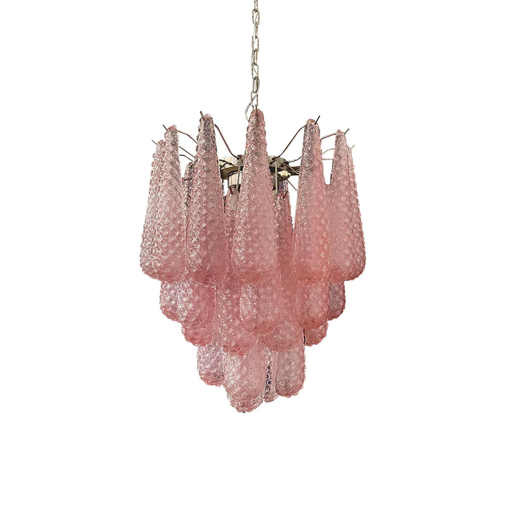 Vintage Murano Pink Glass Petals Chandelier product image