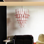 Vintage Murano Pink Glass Petals Chandelier product image