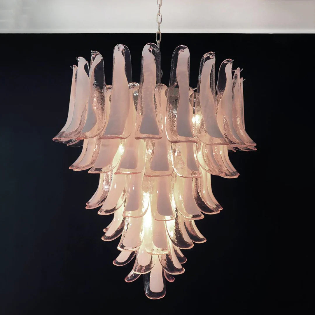 Vintage Murano Pink Glass Petals Chandelier product image