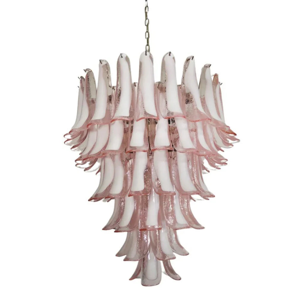 Vintage Murano Pink Glass Petals Chandelier product image