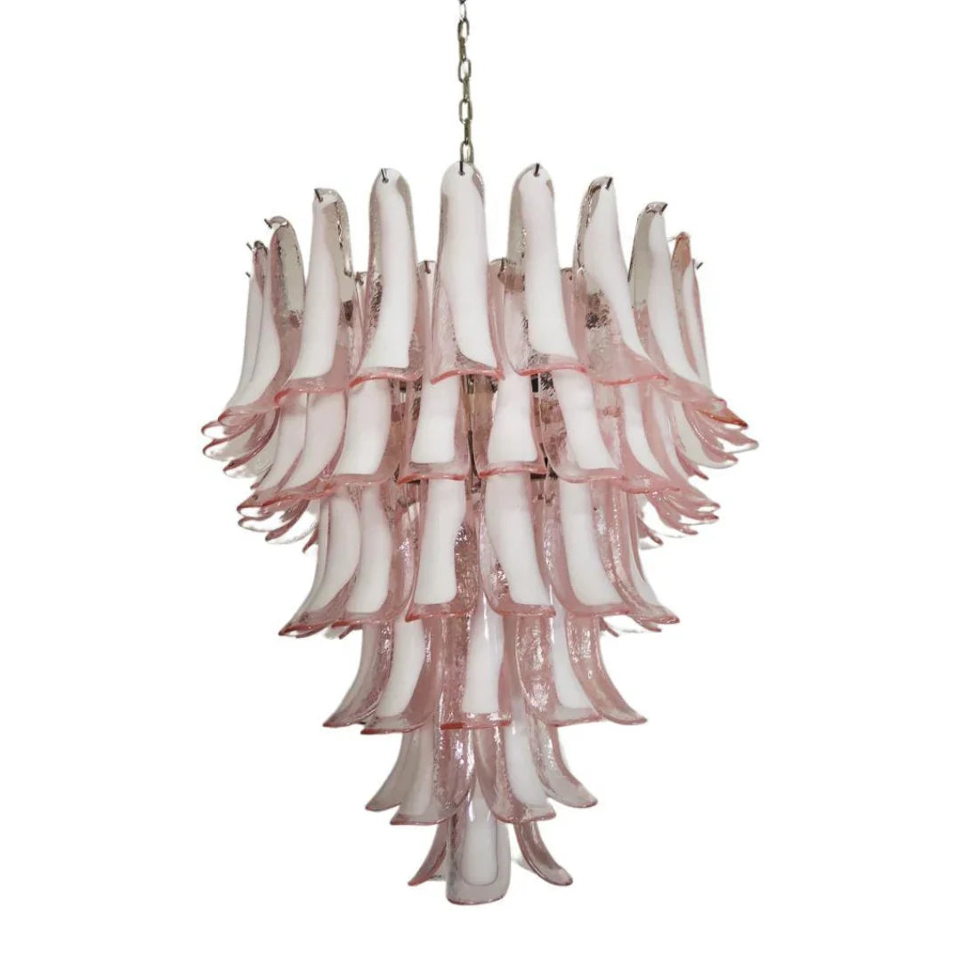Vintage Murano Pink Glass Petals Chandelier product image