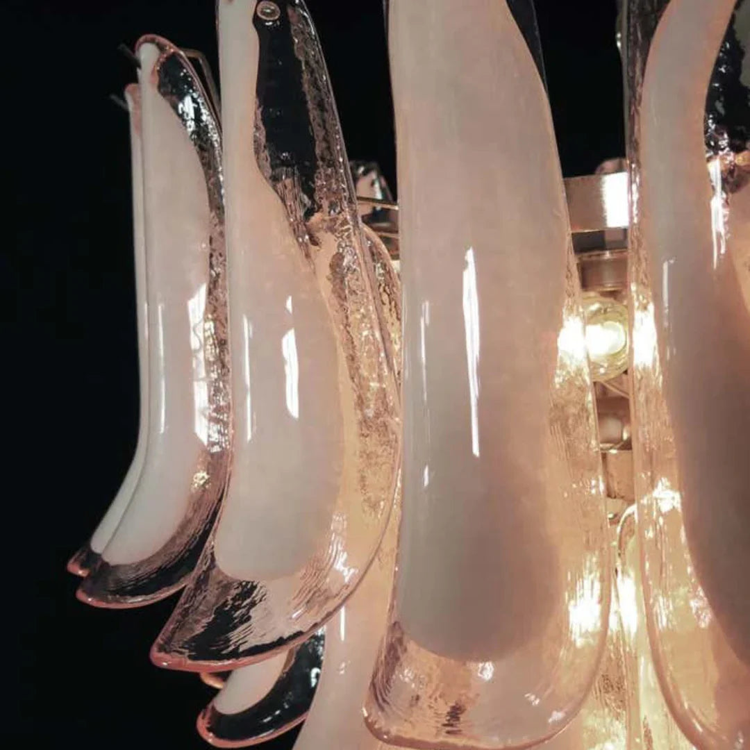 Vintage Murano Pink Glass Petals Chandelier product image