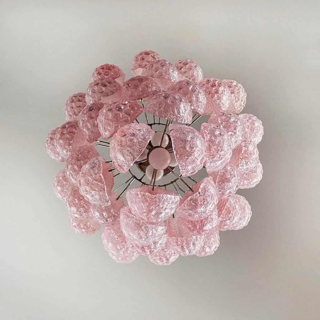 Vintage Murano Pink Glass Petals Chandelier product image