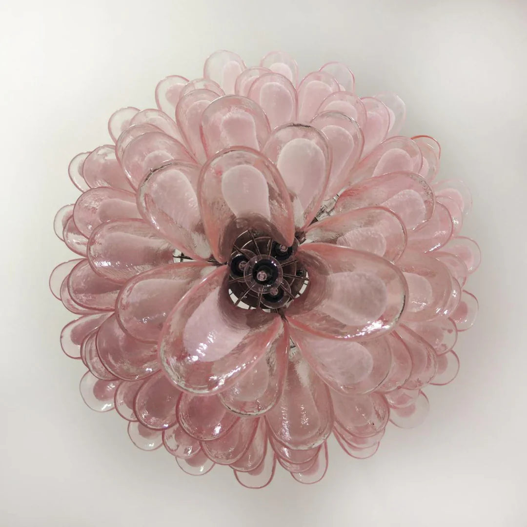 Vintage Murano Pink Glass Petals Chandelier product image