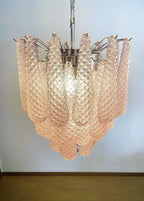 Vintage Murano Pink Glass Petals Chandelier product image