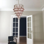 Vintage Murano Pink Glass Petals Chandelier material and finish detail