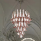 Vintage Murano Pink Glass Petals Chandelier product image