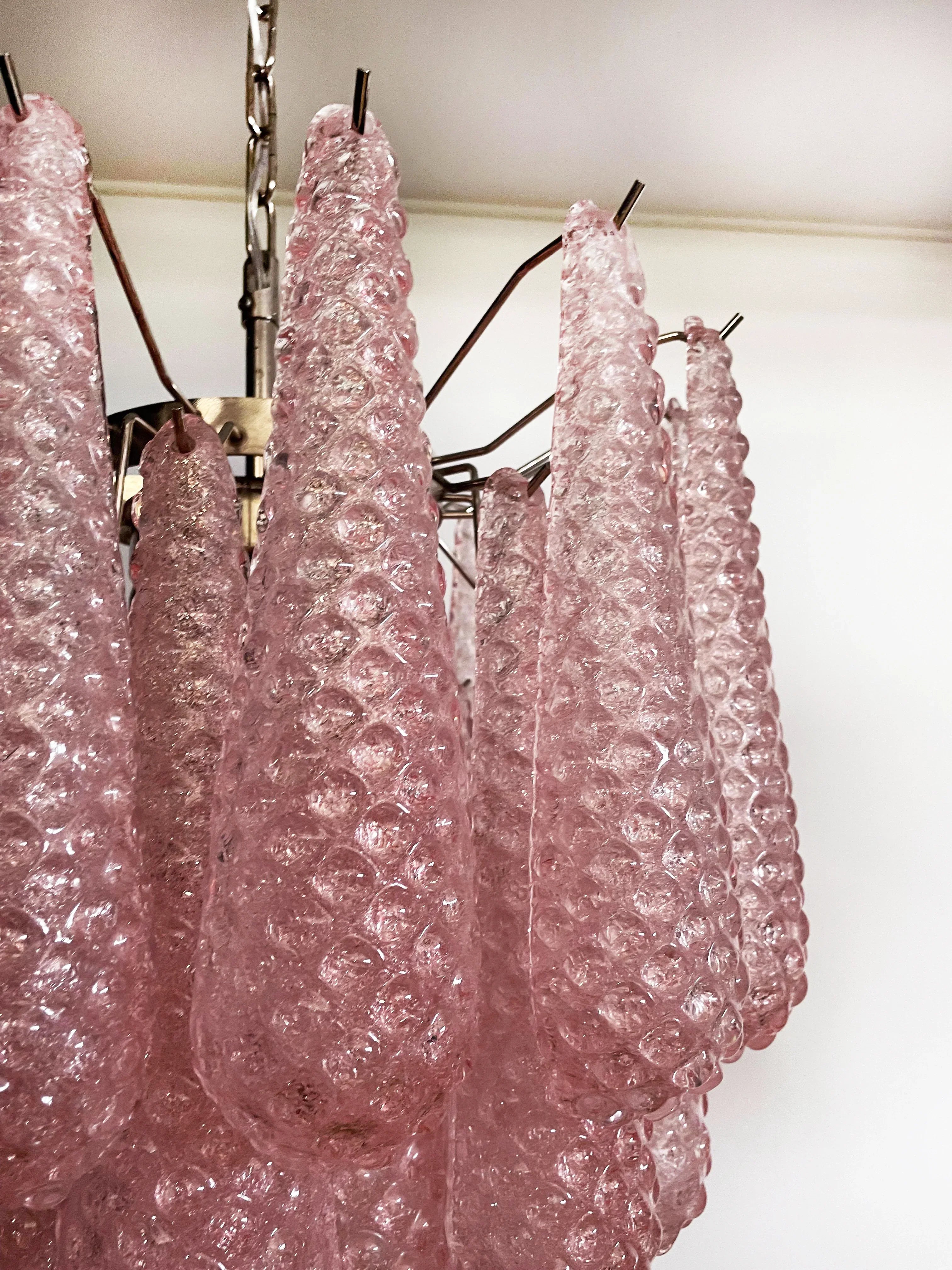 Vintage Murano Pink Glass Petals Chandelier product image