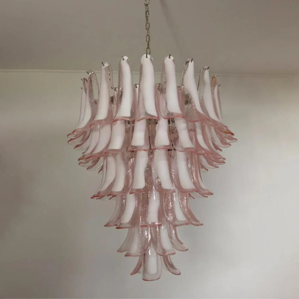 Vintage Murano Pink Glass Petals Chandelier product image