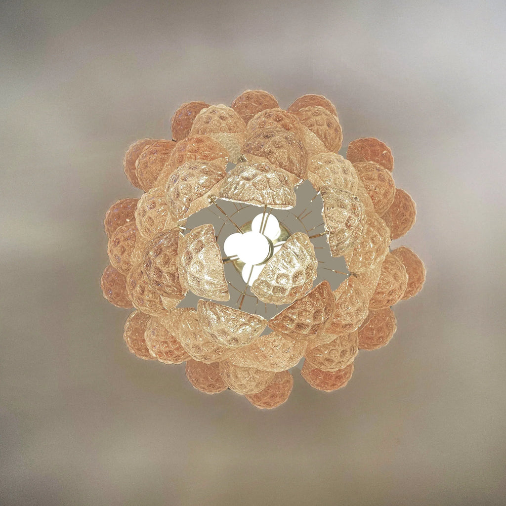 Vintage Murano Pink Glass Petals Chandelier product image