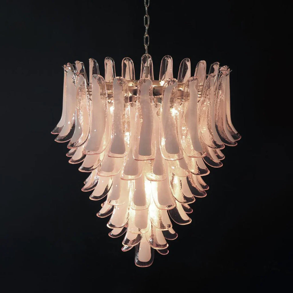 Vintage Murano Pink Glass Petals Chandelier product image