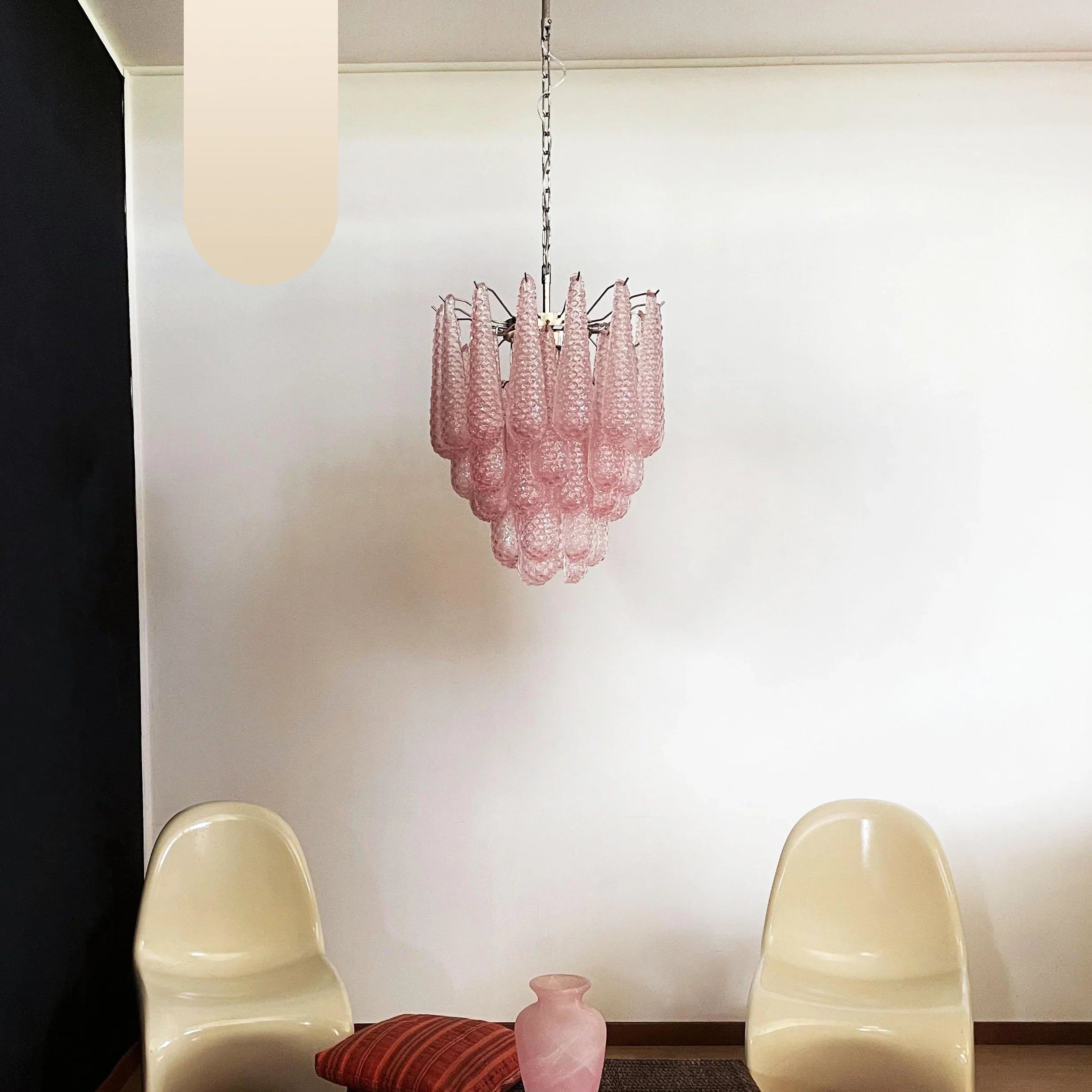 Vintage Murano Pink Glass Petals Chandelier product image