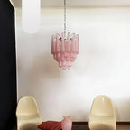 Vintage Murano Pink Glass Petals Chandelier product image