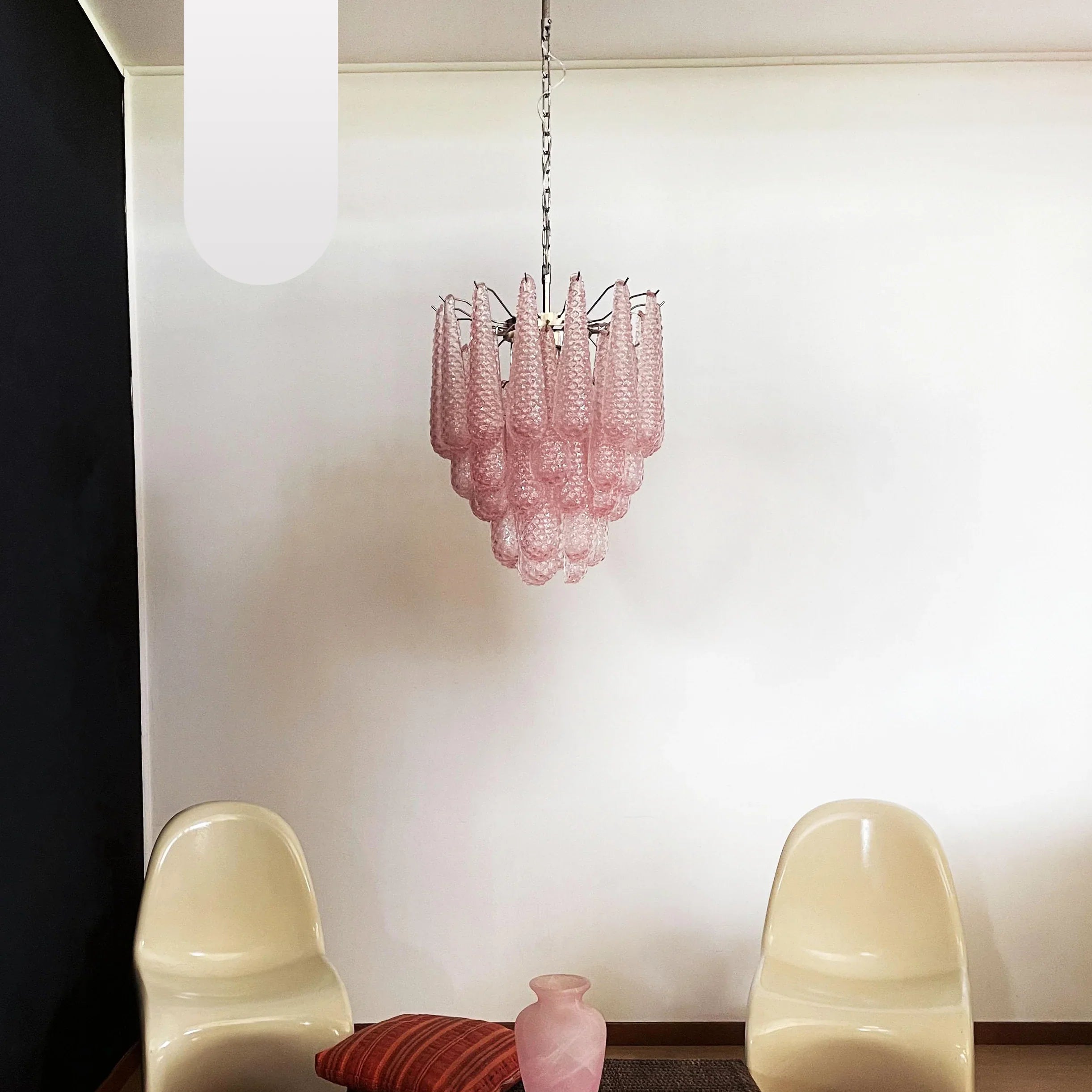 Vintage Murano Pink Glass Petals Chandelier product image