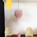 Vintage Murano Pink Glass Petals Chandelier product image