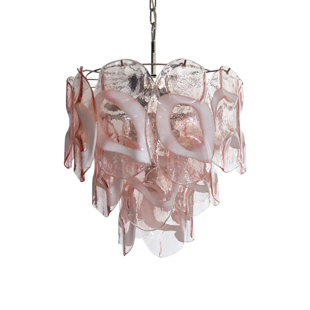 Vintage Murano Pink Glasses Chandelier by Bling Lighting Studio