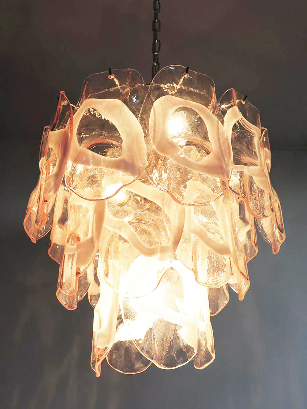 Vintage Murano Pink Glasses Chandelier product image