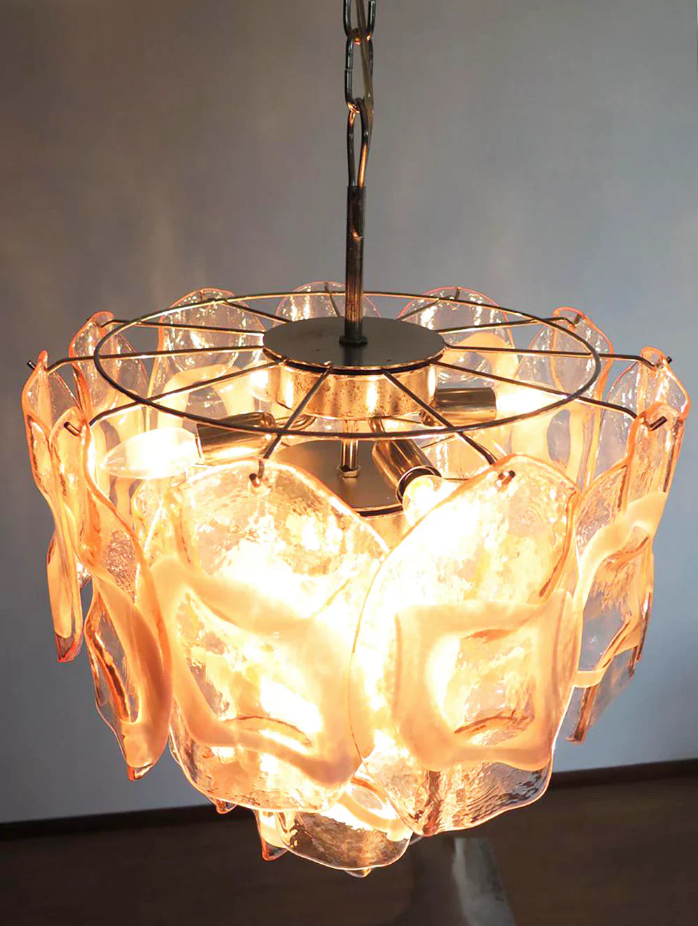 Vintage Murano Pink Glasses Chandelier product image