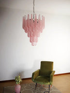 Pink Murano Petal Drop Glass Chandelier product image