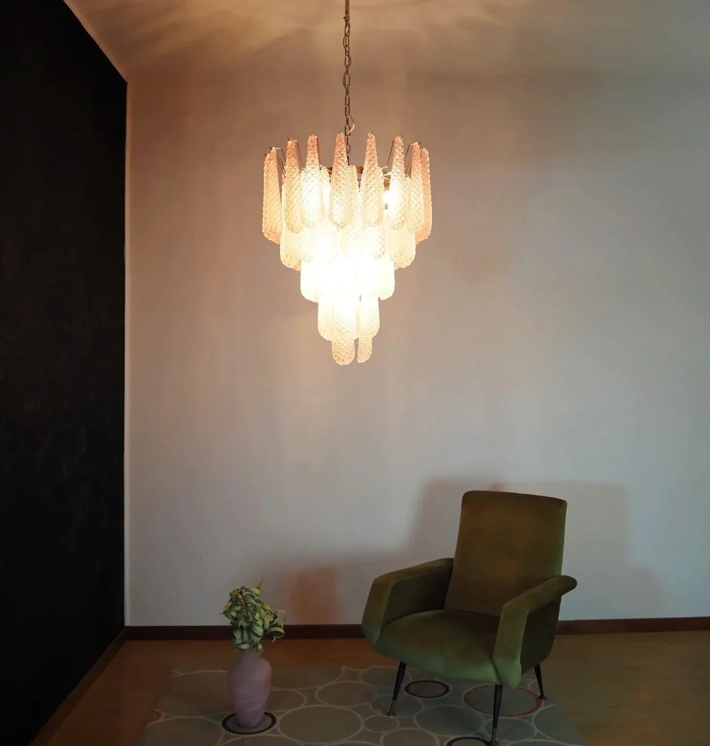 Pink Murano Petal Drop Glass Chandelier product image