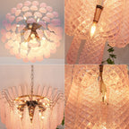Pink Murano Petal Drop Glass Chandelier product image