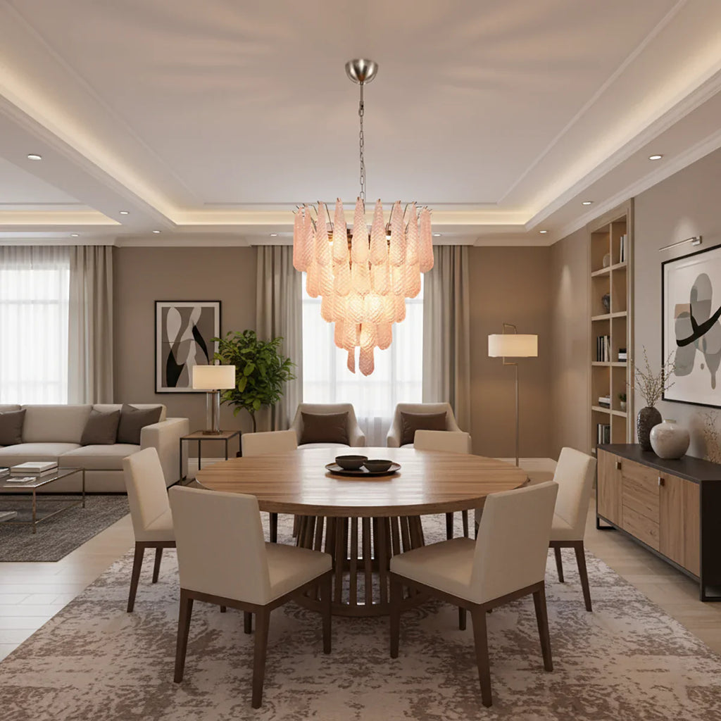 Pink Murano Petal Drop Glass Chandelier product image