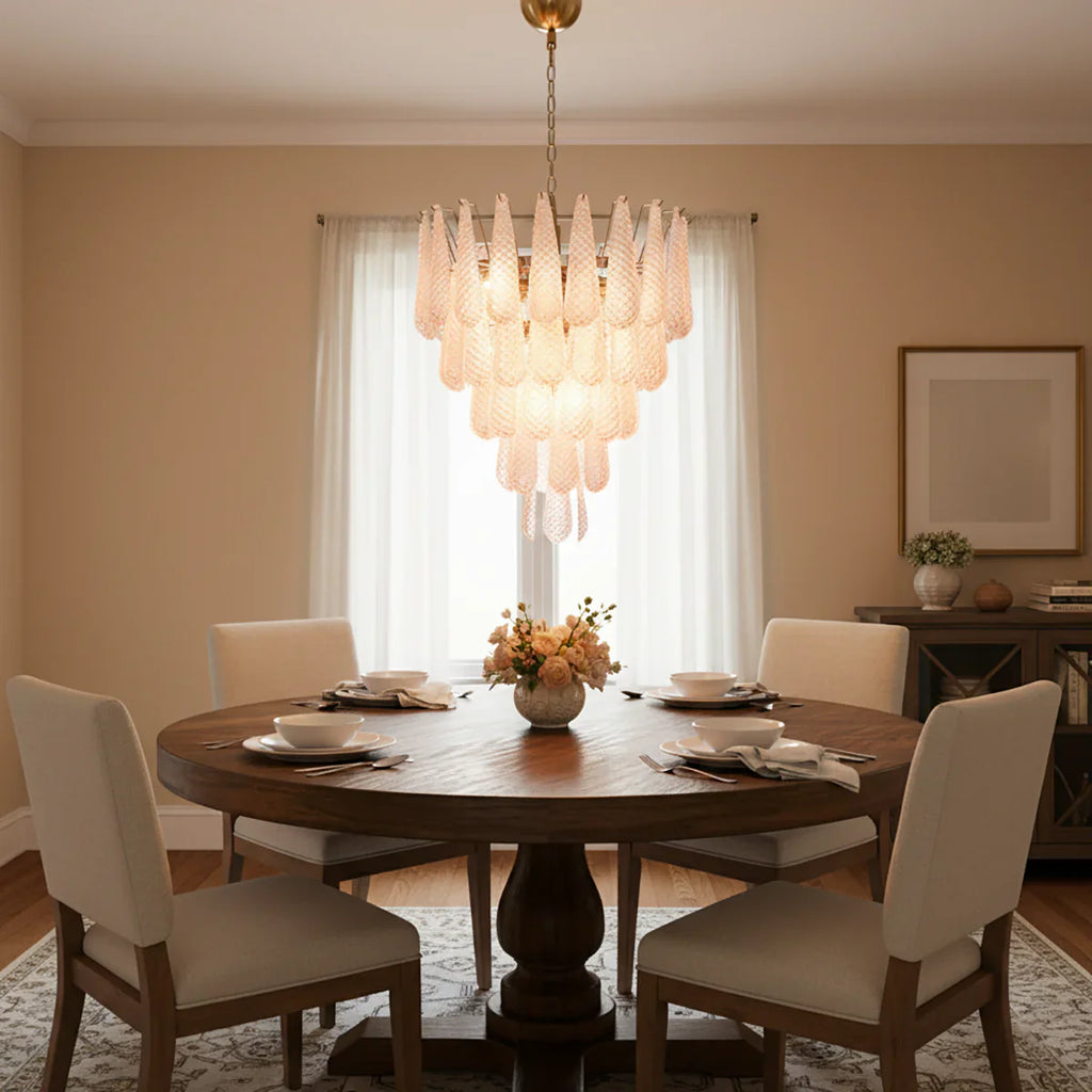 Pink Murano Petal Drop Glass Chandelier product image