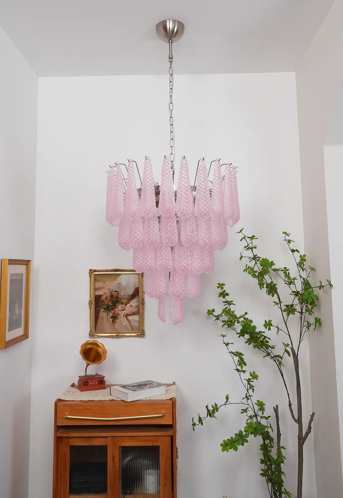 Pink Murano Petal Drop Glass Chandelier product image