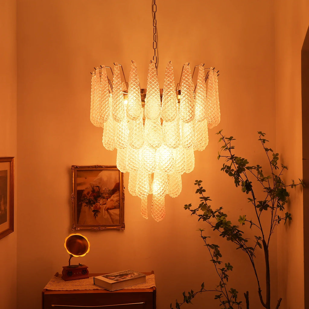 Pink Murano Petal Drop Glass Chandelier product image