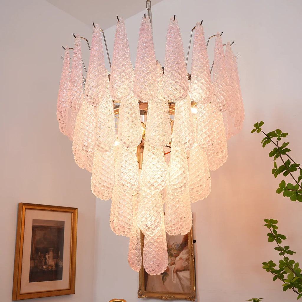 Pink Murano Petal Drop Glass Chandelier product image