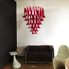 Vintage Murano Red Glass Petals Chandelier material and finish detail