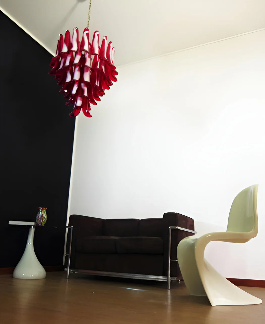 Vintage Murano Red Glass Petals Chandelier product image