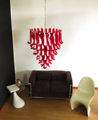 Vintage Murano Red Glass Petals Chandelier product image