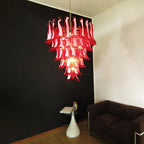 Vintage Murano Red Glass Petals Chandelier additional product view