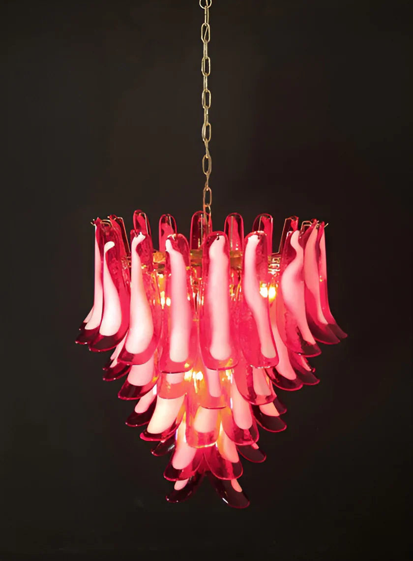 Vintage Murano Red Glass Petals Chandelier product image