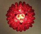 Vintage Murano Red Glass Petals Chandelier product image