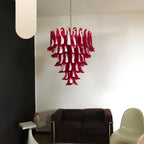 Vintage Murano Red Glass Petals Chandelier product image