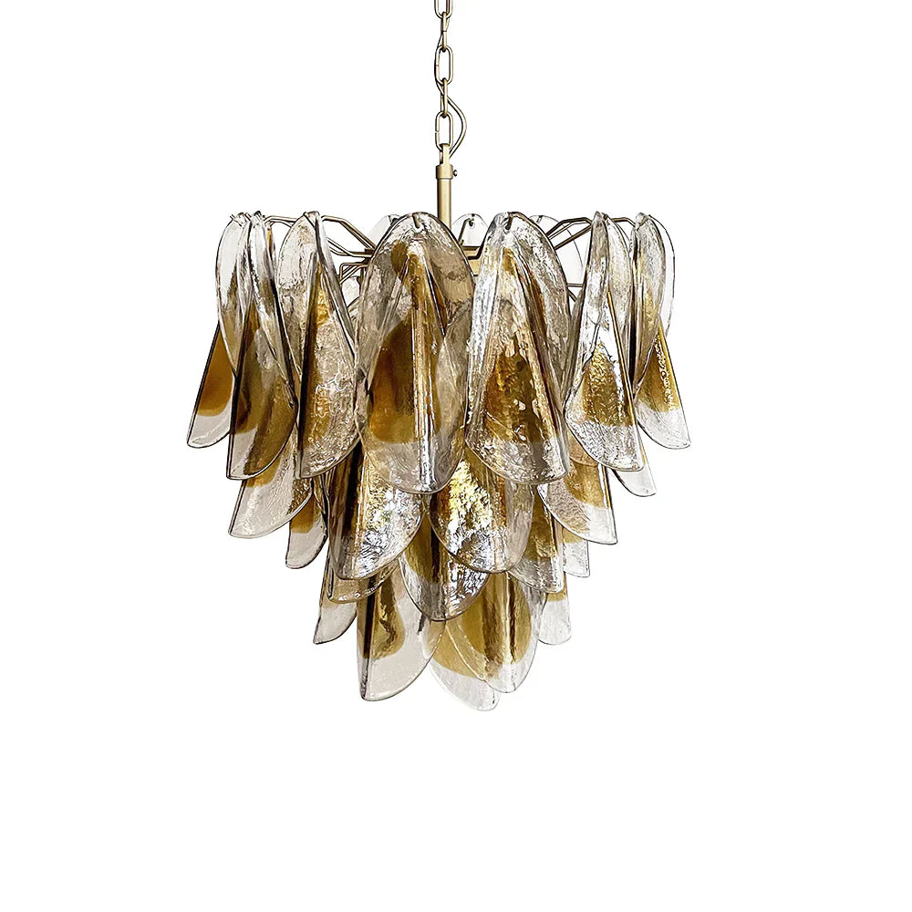 Vintage Murano Swallows Amber Glass Chandelier by Bling Lighting Studio