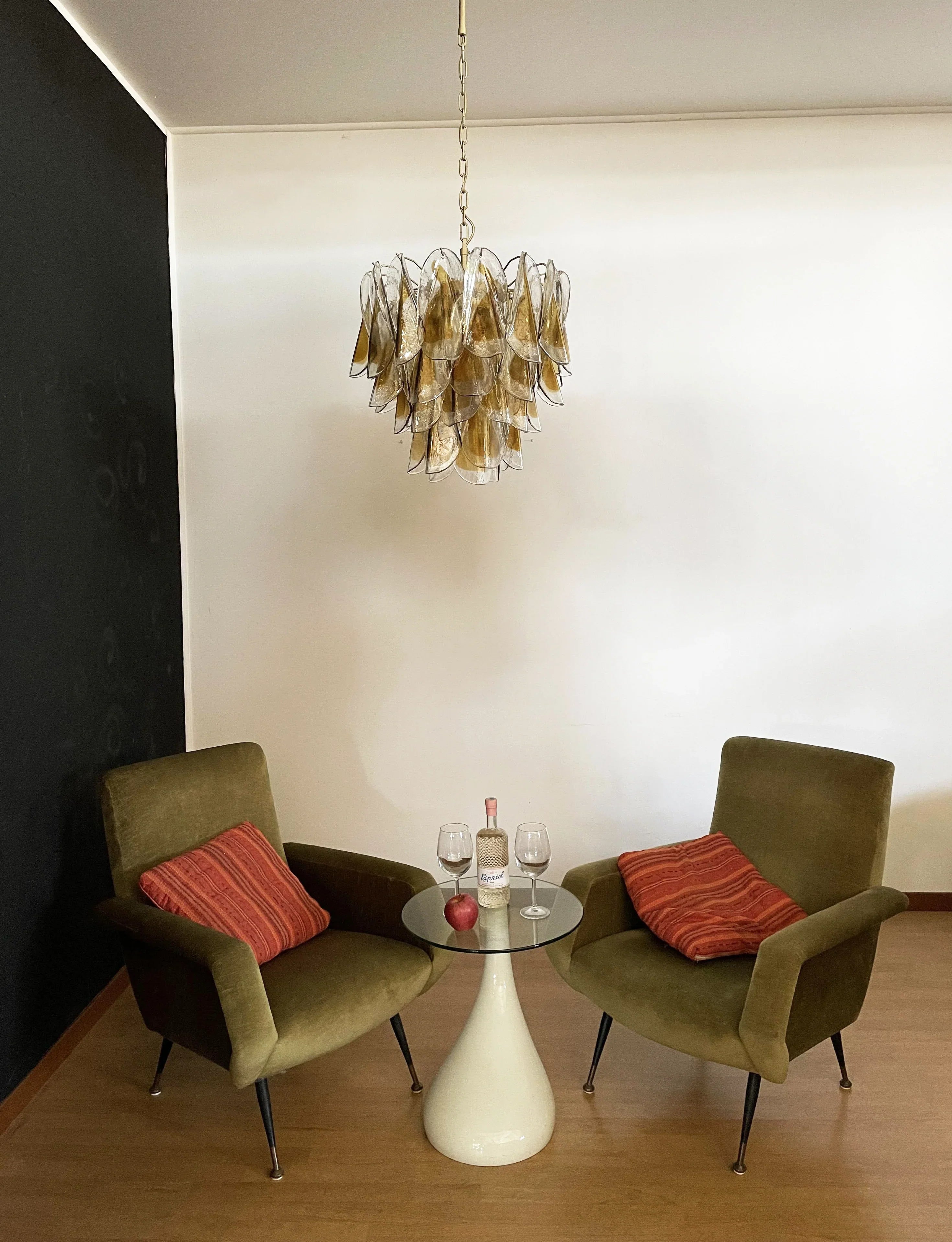 Vintage Murano Swallows Amber Glass Chandelier additional product view
