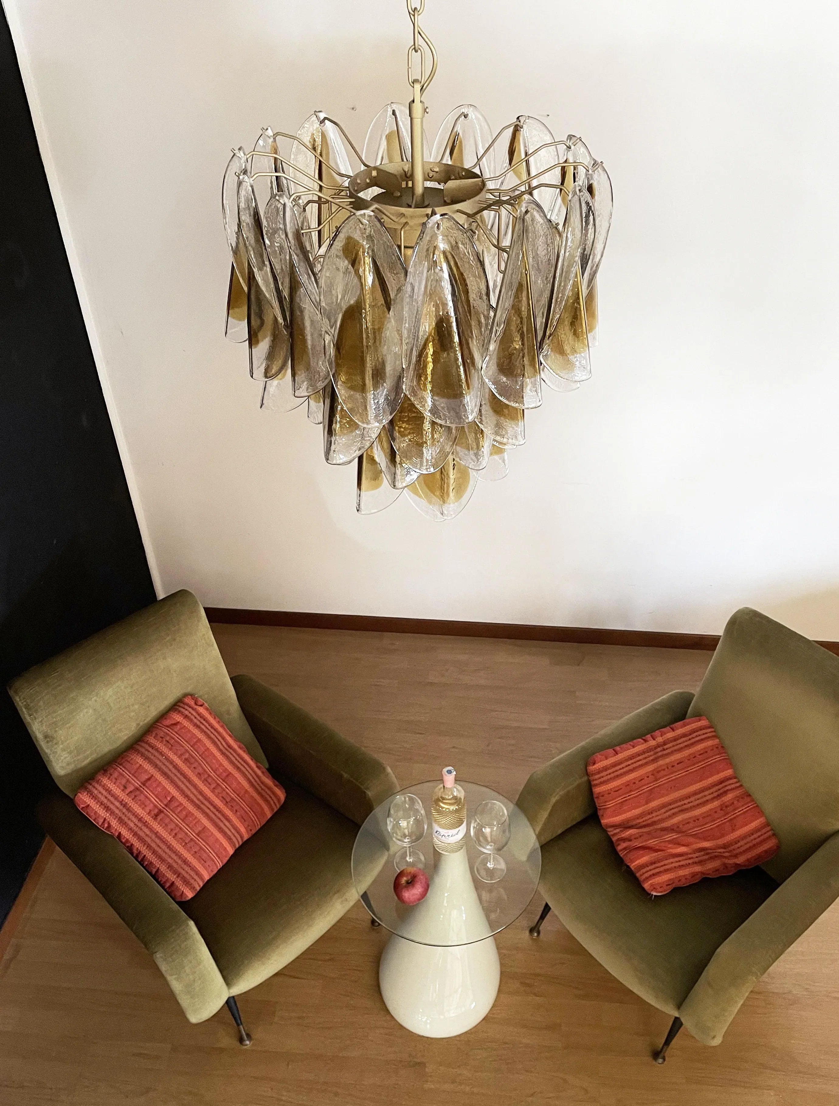 Vintage Murano Swallows Amber Glass Chandelier product image
