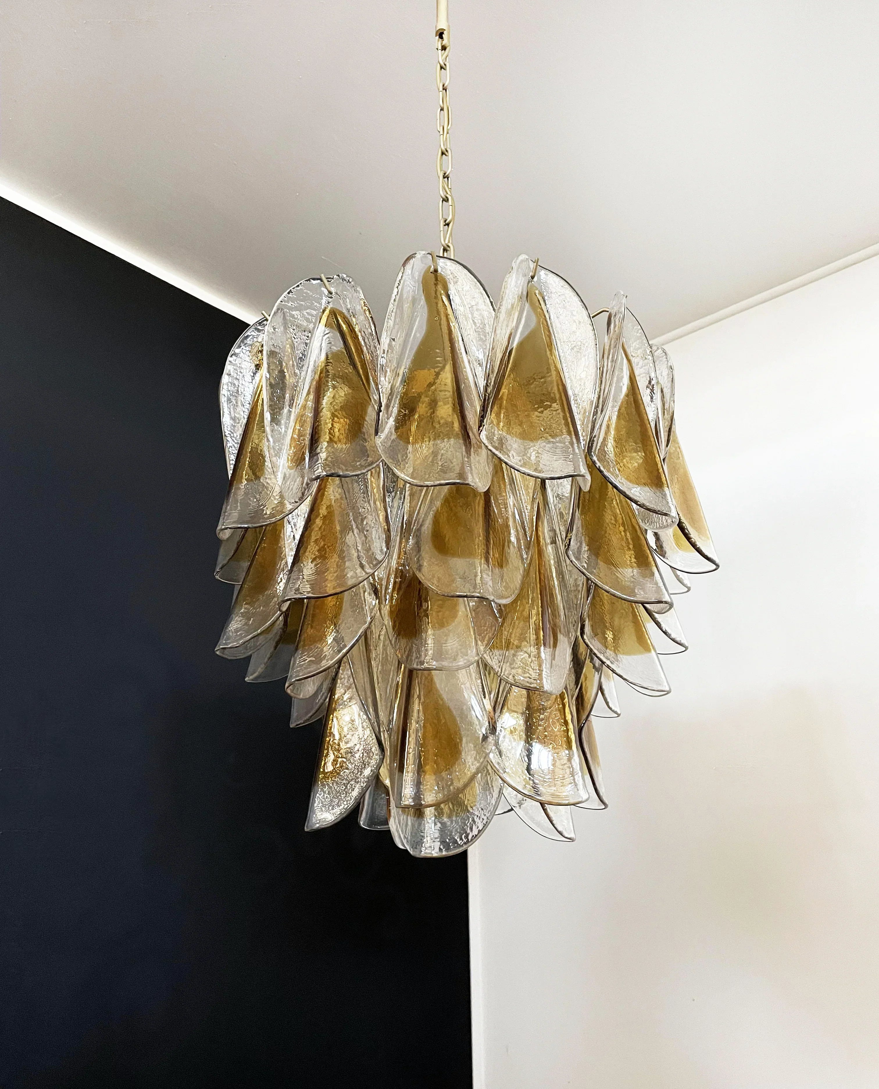 Vintage Murano Swallows Amber Glass Chandelier product image